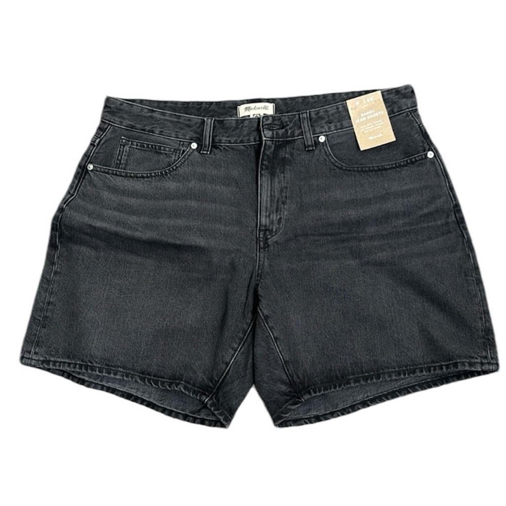 Madewell baggy jean shorts size 14w black new festival